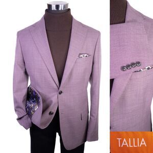 Tallia Mens Blazer Sport Coat Sz 42R Purple Lilac Wool Blend Two Button Jacket